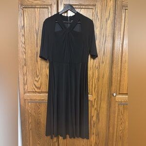 Gabby Skye Black Midi Dress with Twist Detail like new size 16